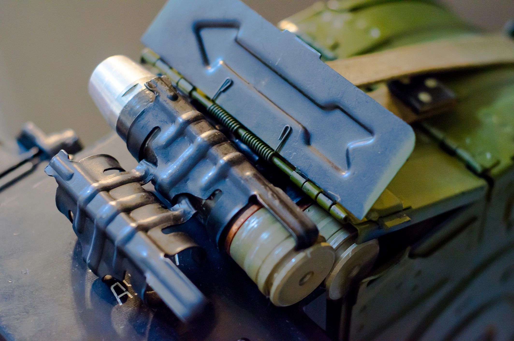 Close-up tactical weapon detail